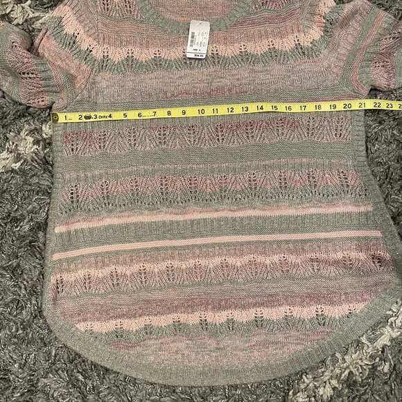 Womens Christopher & Banks Size 14W Pink Gray Sweater Pull Over Casual Office - Picture 6 of 7